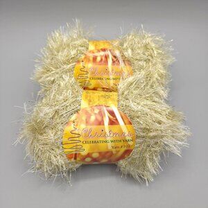 Eyelash Yarn Polyester Metallic Gold Threads 2 Skeins 74 Yards Total